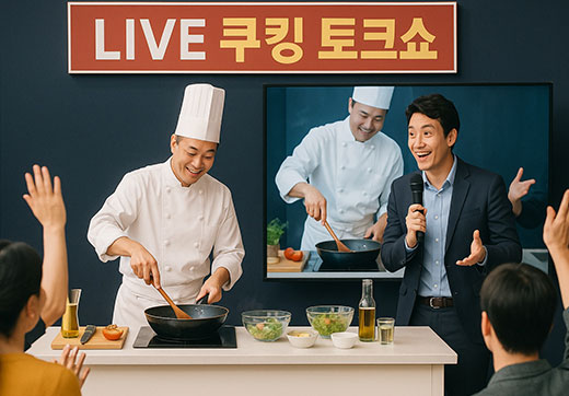 셰프가 요리를 디쉬에 놓는 모습