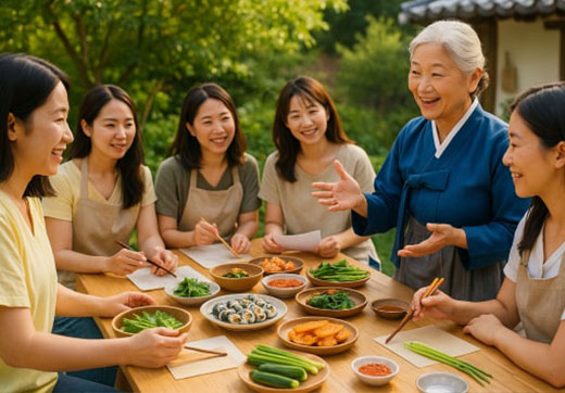 셰프가 요리를 디쉬에 놓는 모습